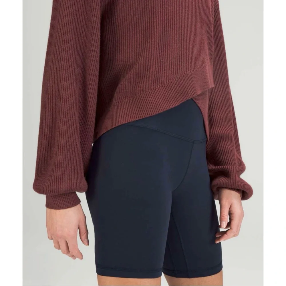 LULULEMON | Reversible Ribbed Crossover Cashmere-Blend Sweater in Smoky Red, 10